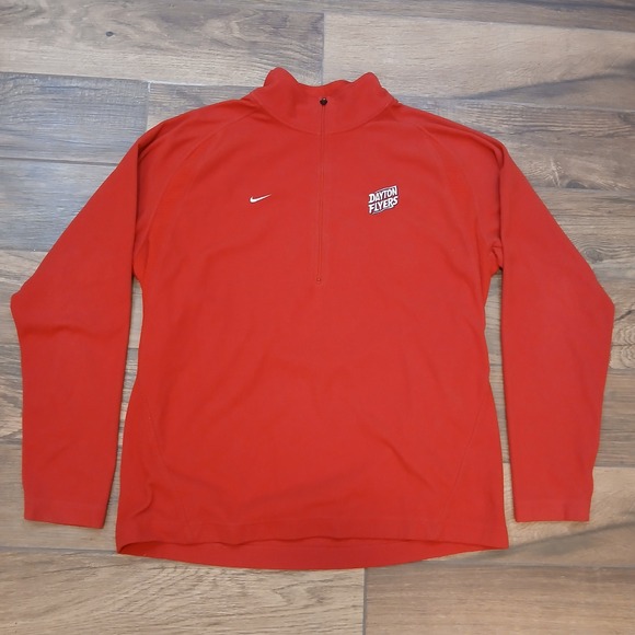 Vintage Dayton Flyers Pullover Mens Extra Large Red Therma-Fit Quarter Zip - Picture 1 of 8